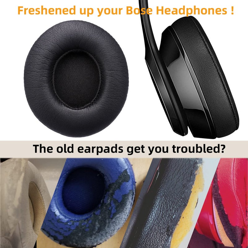 YOCOWOCO Replacement Ear Pads for Beats Solo 2 & Solo 3 Wireless On-Ear Headphones, Solo2 & Solo3 Earpads Cushions with Noise Isolation Memory Foam and Softer Protein Leather, Black - Image 3